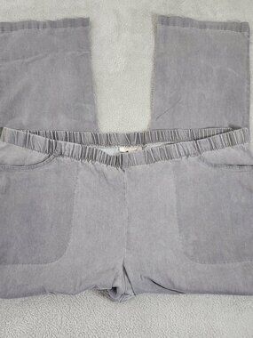 Woman Within 24W Pants Women Plus Gray Straight Leg High Rise‎ Cotton GRA69E